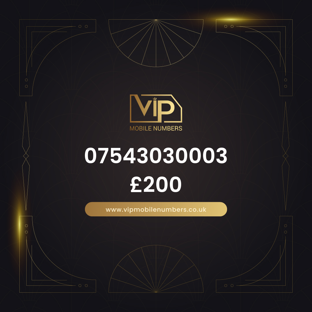 Handpicked premium sim card 07543030003 - premium VIP UK number for sale