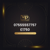 Branded sim card with custom digits 07555557757 - premium VIP UK number for sale