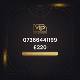 Premium sim card with number 16 07366441199 - premium VIP UK number for sale