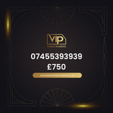 Memorable phone number 17 07455393939 - premium VIP UK number for sale