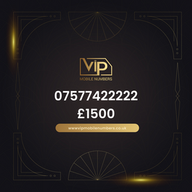 Premium sim card with number 3 07577422222 - premium VIP UK number for sale