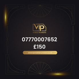 Vip phone number 19 07770007652 - premium VIP UK number for sale