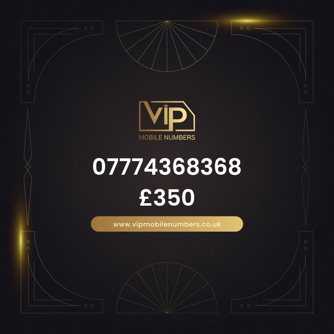 Uk sim card with name-compatible digits 07774368368 - premium VIP UK number for sale