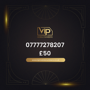 Uk sim card with name-compatible digits 07777278207 - premium VIP UK number for sale