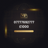 Premium sim card with number 6 07777692777 - premium VIP UK number for sale